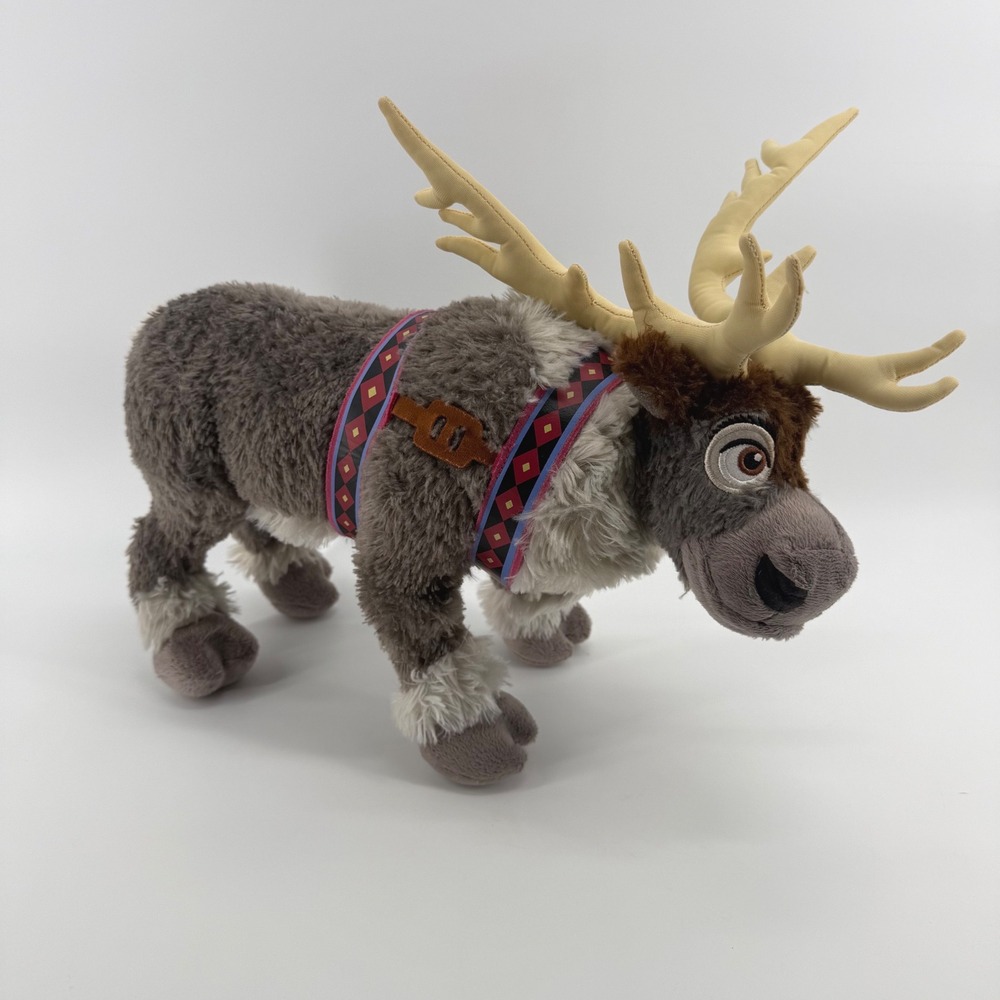 Disney Store Frozen Sven Reindeer Plush 16 Inch Poseable Standing Stuffed Animal
